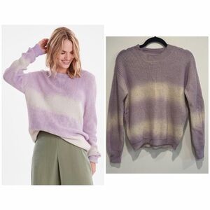 b.young Lavender and Cream Knit Sweater Size M